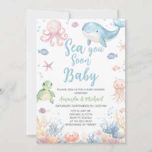 Invitation Bientôt sous l'eau Bébé sous la mer Baby Shower