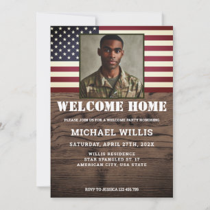 Invitation Bienvenue à la maison Soldat Photo personnalisée d