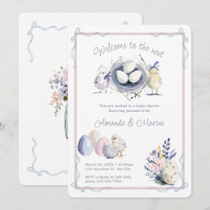 Invitation Bienvenue à la Nid de Bébé Œufs Shower pour Bébé