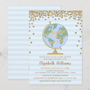 Invitation Bienvenue à l'Invitation au Baby shower mondial