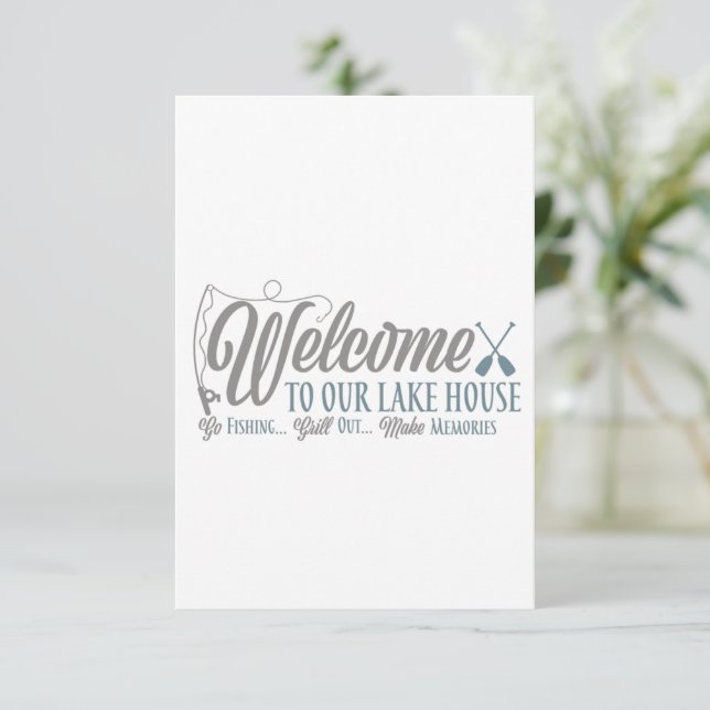 INVITATION BIENVENUE "À NOTRE MAISON DU LAC" HOUSEWARMING INV (Debout devant)