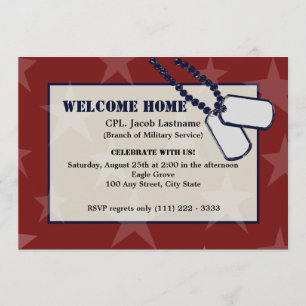 Invitation Bienvenue Accueil Militaires Red Stars et Chiens T