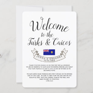 Invitation Bienvenue aux îles Turques et Caïques Mariage de