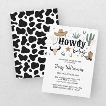 Bienvenue Bébé Vert Marron Fête de Naissance Cowbo