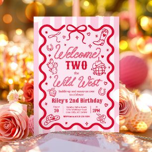 Invitation Bienvenue dans le Far West Cowgirl 2e Anniversaire