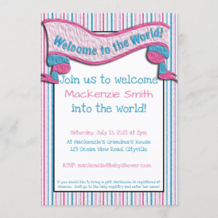 Invitation Bienvenue dans le monde ! Baby shower