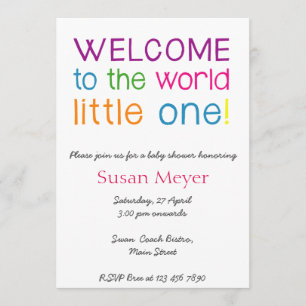 Invitation Bienvenue dans le monde petit un baby shower invit