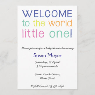 Invitation Bienvenue dans le monde petit un baby shower invit