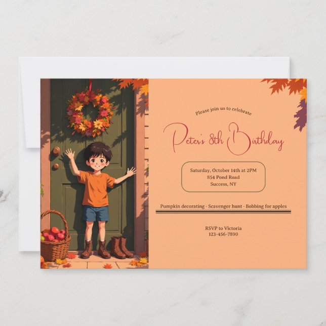 Invitation Bienvenue d'automne (Devant)