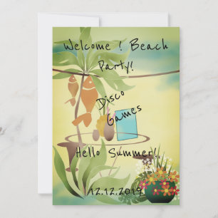 Invitation Bienvenue ! Fête de plage
