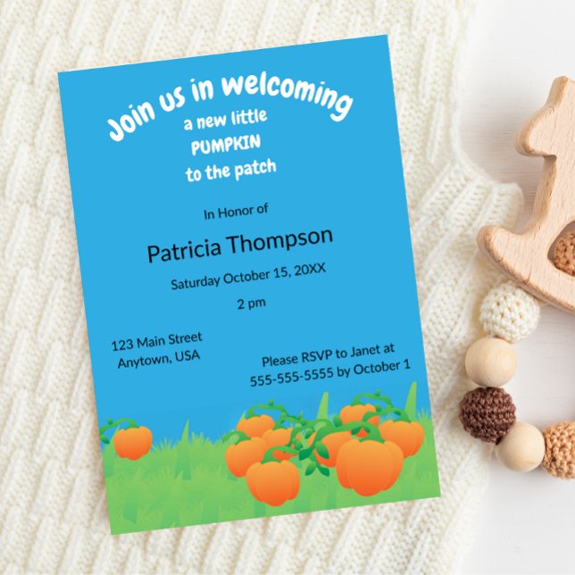 Invitation Bienvenue Nouveau Citrouille au patch (Créateur téléchargé)