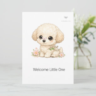 Invitation Bienvenue Petit Chien Jouet Chibi Baptême 