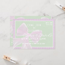 Bienvenue Petite Fille - Nœud papillon rose Coquet