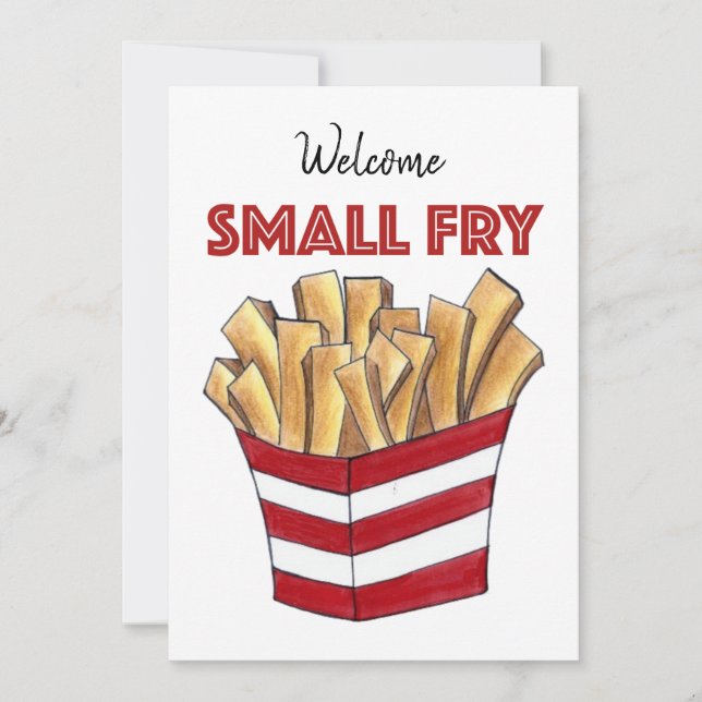 Invitation Bienvenue Petite Fry Fries Français Nouvelle Douch (Devant)