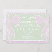 Bienvenue Petits anges - jumelles Ruban rose menth