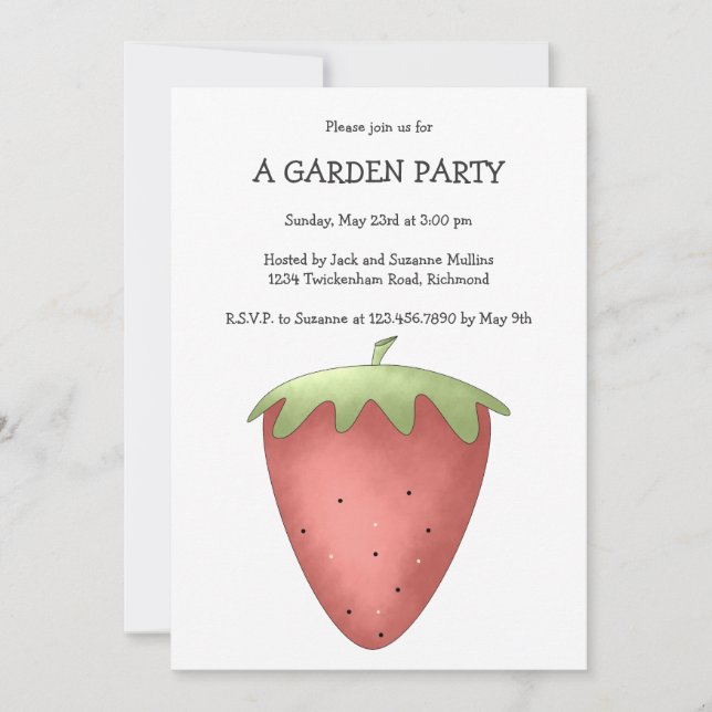 Invitation Bienvenue Printemps ・ Fraise (Devant)