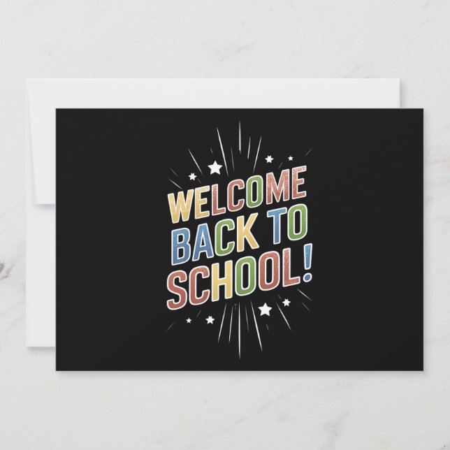 Invitation Bienvenue Retour à l'école Enseignant Premier jour (Devant)