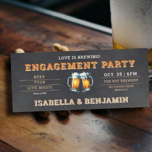 Invitation Bière à thème Brasserie Black Billet d'engagement