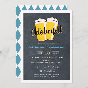Invitation Bière Chalkboard Oktoberfest Automne