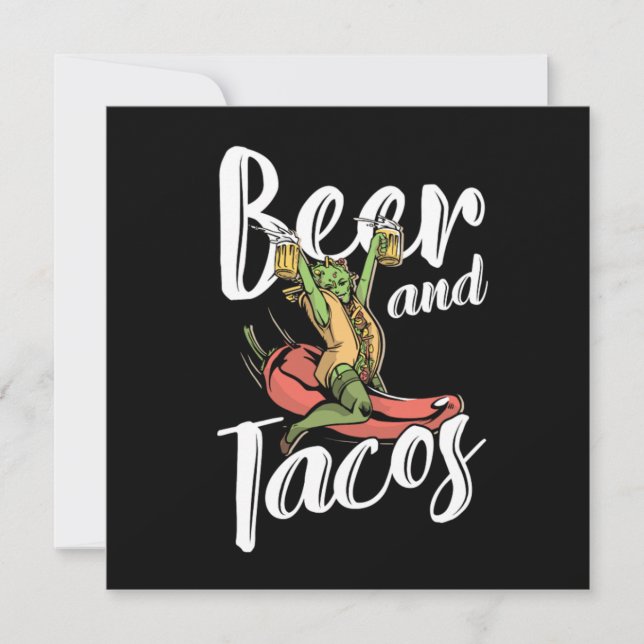 Invitation Bière Et Tacos Mexique Mexique Chili Nachos Cadeau (Devant)