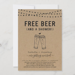 Invitation Bière gratuite Funny Wedding shower de mariée d'un