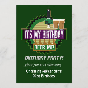 Invitation Bière j'invitations de fête d'anniversaire