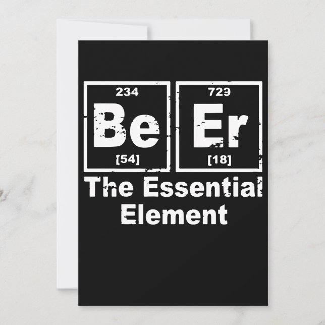 Invitation Bière L'Élément Essentiel Chimie Pub Bbq Party (Devant)