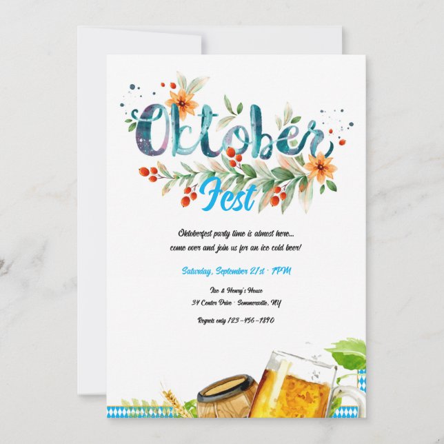 Invitation Bière Oktoberfest (Devant)