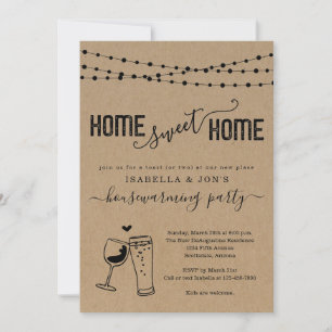 Invitation Bière & Vin Accueil Sweet Home Funny Ménage