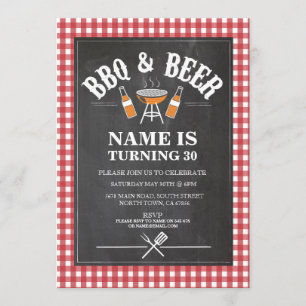 Invitation Bières & Cheers BBQ Anniversaire Fête N'IMPORTE QU