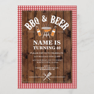 Invitation Bières & Cheers BBQ Anniversaire Fête N'IMPORTE QU
