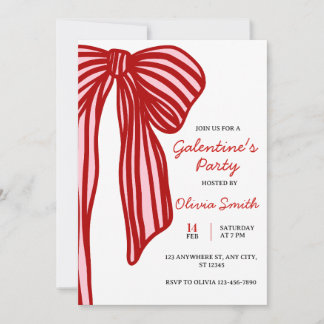 Invitation big bow coquette galentines girls night party