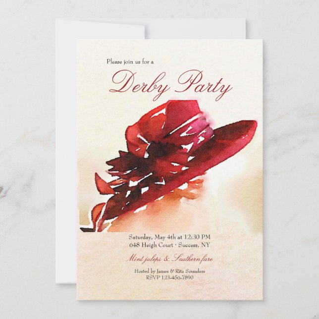 Invitation Big Casquette Derby Party (Devant)