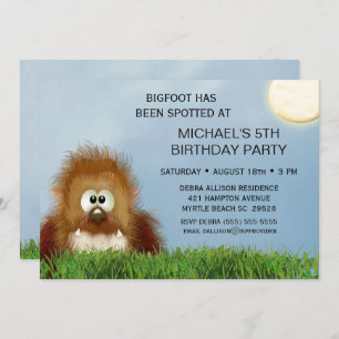 Invitation Big Foot / Sasquatatard fête d'anniversaire