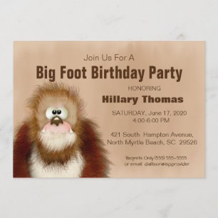 Invitation Big Foot / Sasquatatard fête d'anniversaire