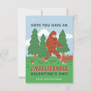 Invitation Big Foot Sasquatch Classroom Valentine's Exchange
