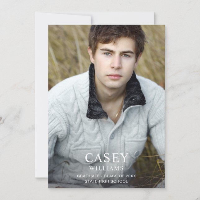 Invitation Big Mod Nom Photo Graduation Party Vertical (Devant)