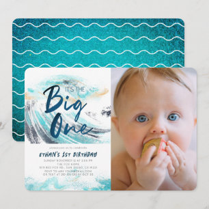 Invitation Big One Blue Wave Surfing 1er Anniversaire Photo