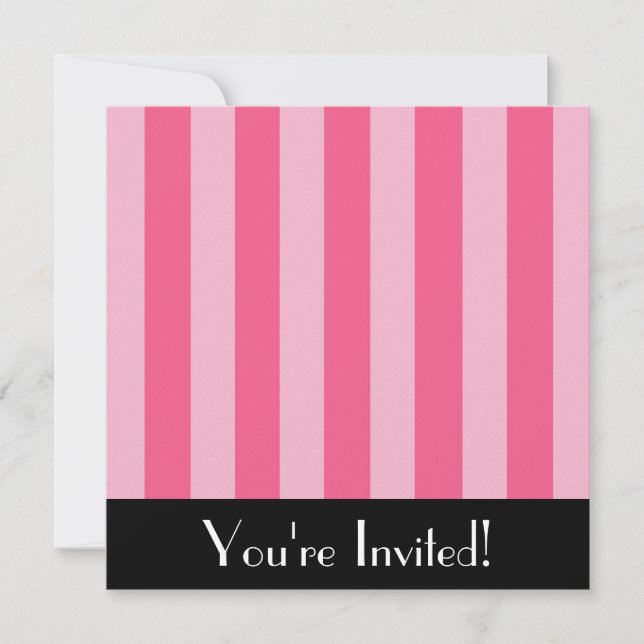 Invitation Big Pink Stripes (Devant)
