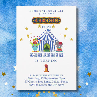 Invitation Big Top Come One Come All Circus 1er Anniversaire