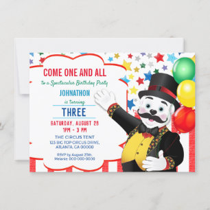 Invitation Big Top Polar Bear Circus   Parti Anniversaire de 
