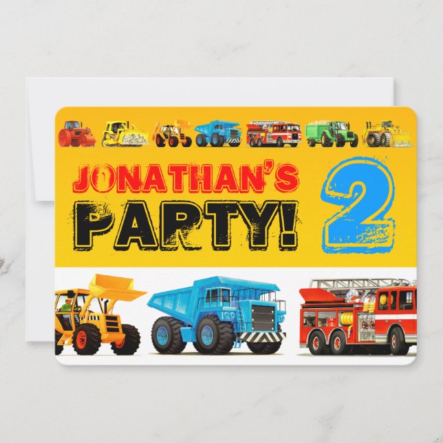 Invitation Big Trucks 2e anniversaire (Devant)