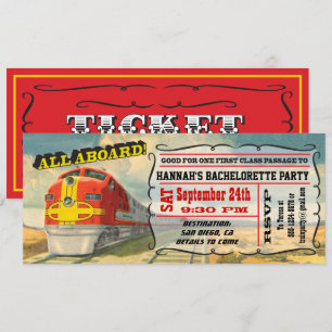 Invitation BIG Vintage Train Ticket Bachelorette