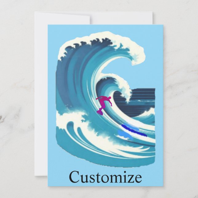 Invitation Big Wave Surfer Thunder_Cove (Devant)