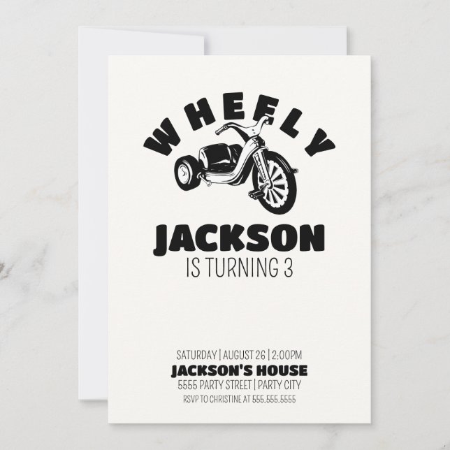 Invitation Big Wheel Boy Anniversaire Invitation-Wheel Big De (Devant)