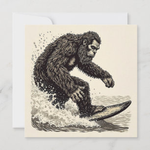 Invitation Bigfoot faisant du surf