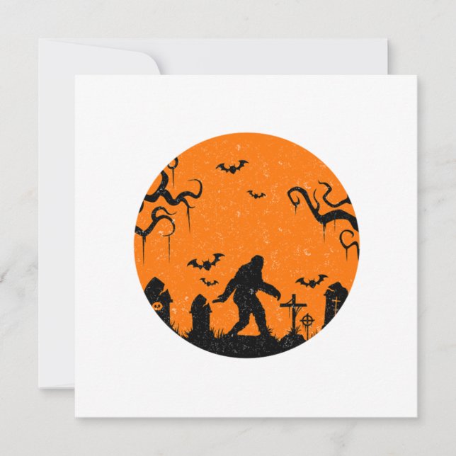 Invitation Bigfoot Halloween Sasquatch Bats Horreur Tricot Ou (Devant)
