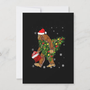 Invitation Bigfoot portant Noël Arbre Sasquatch Croyant