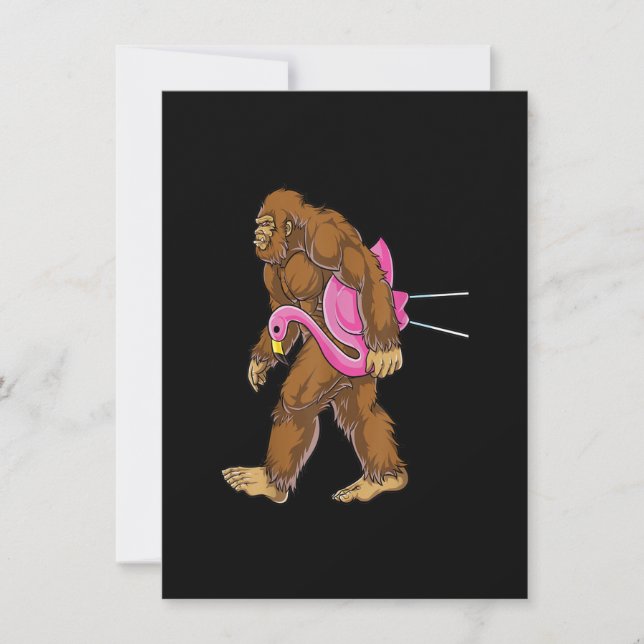 Invitation Bigfoot transportant Flamant rose De Pelouse T Che (Devant)