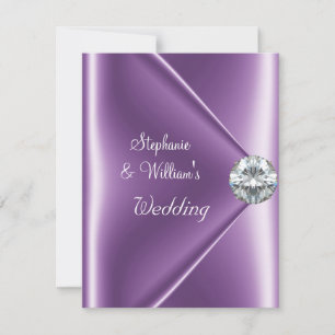 Invitation Bijou Diamant Mauve Violet de Mariage